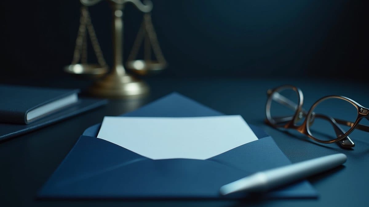 Geöffneter Briefumschlag mit amtlichem Schreiben auf Schreibtisch - Einleitung eines Steuerstrafverfahrens nach § 397 AO